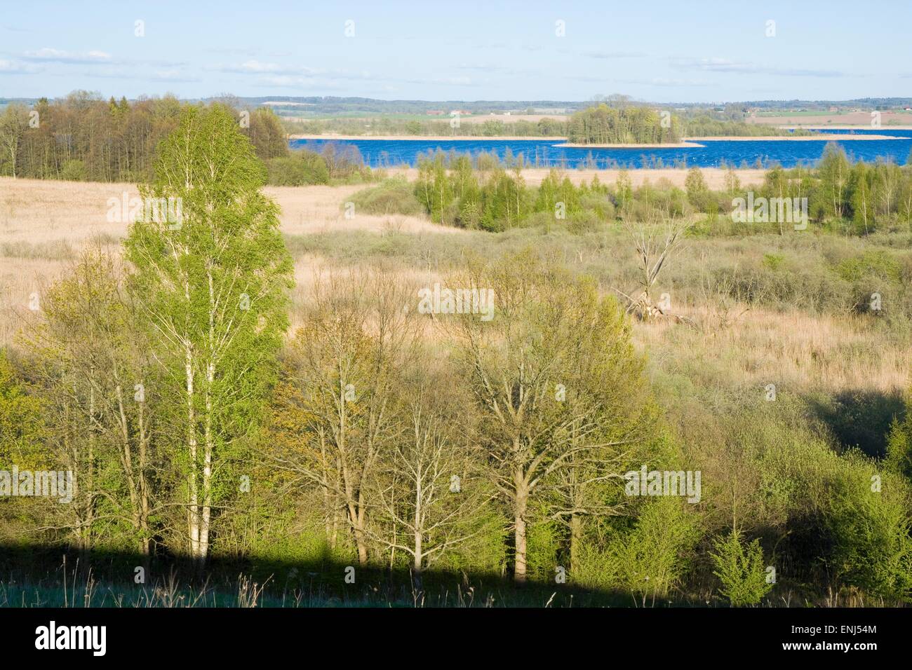 Beau Paysage De Printemps Vue De Dessus Des Lacs Et Des Collines De 