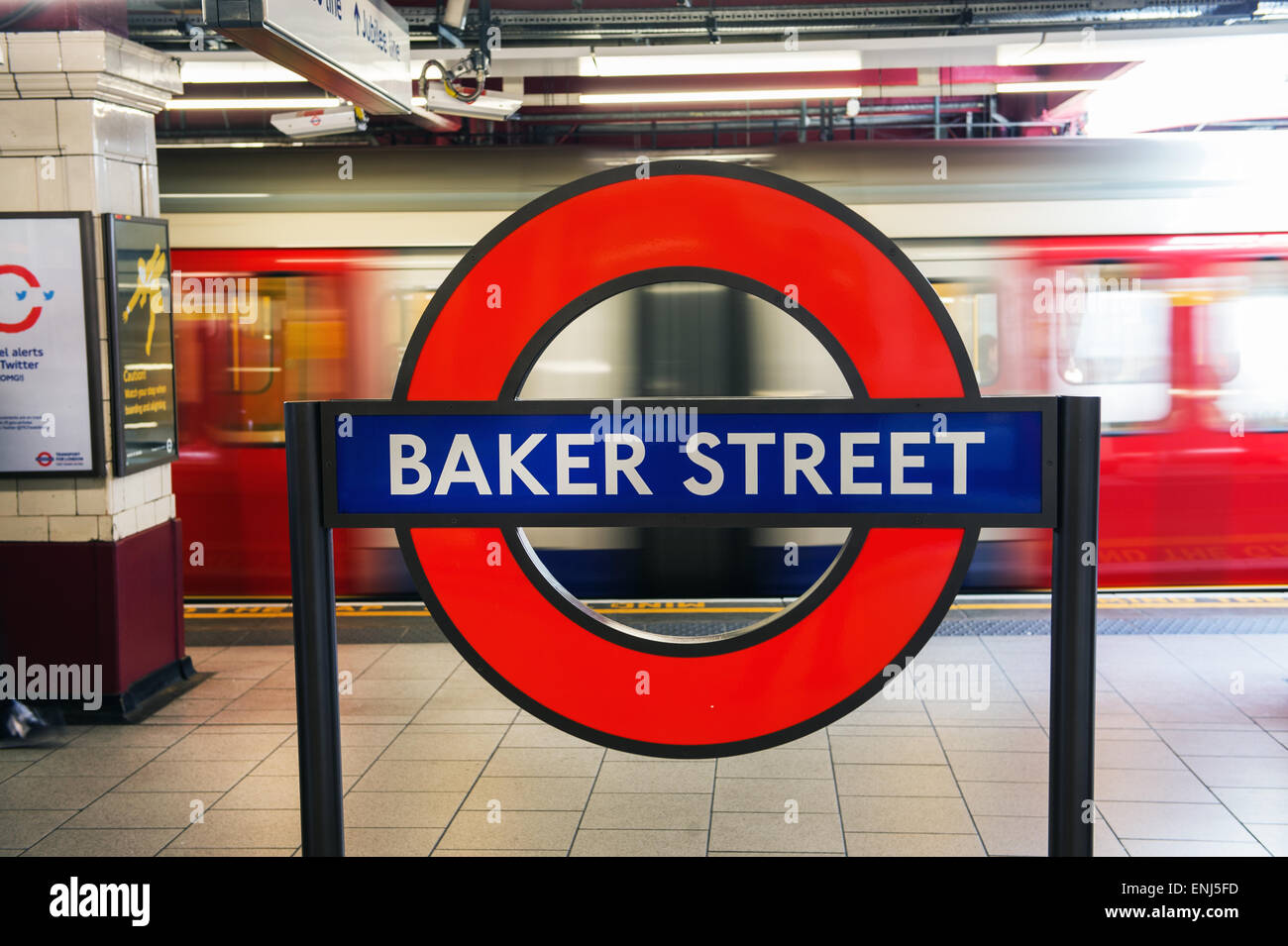 La cocarde de Baker Street, London Underground sign Banque D'Images