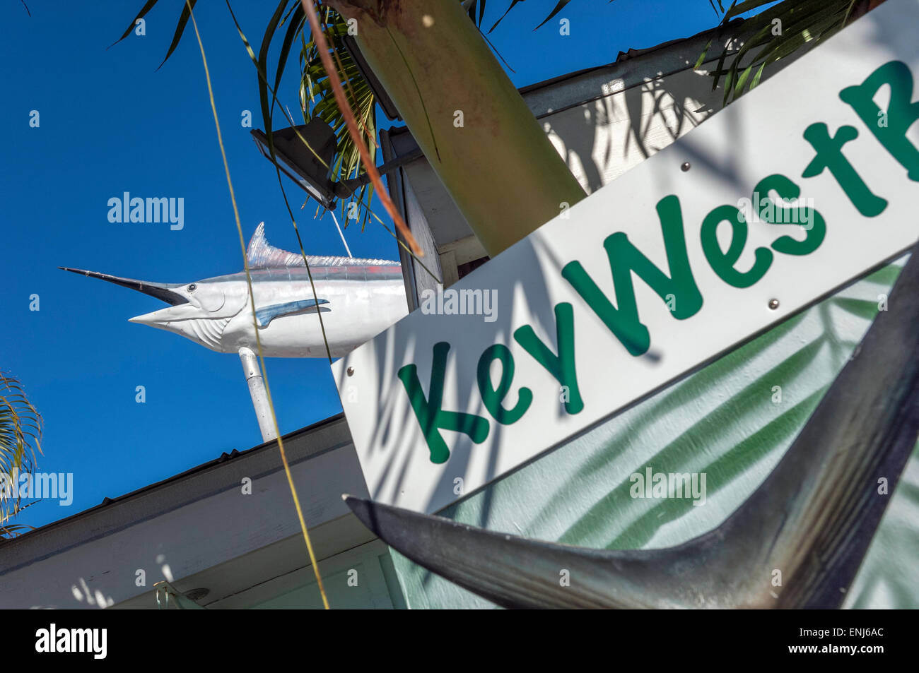 Signer la Charte publicité Marlin Boat excursions de pêche. Key West. Florida Keys. USA Banque D'Images