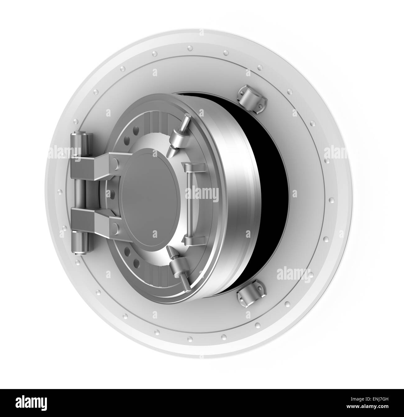 Banque Banque concept porte isolé sur fond blanc. Banque D'Images