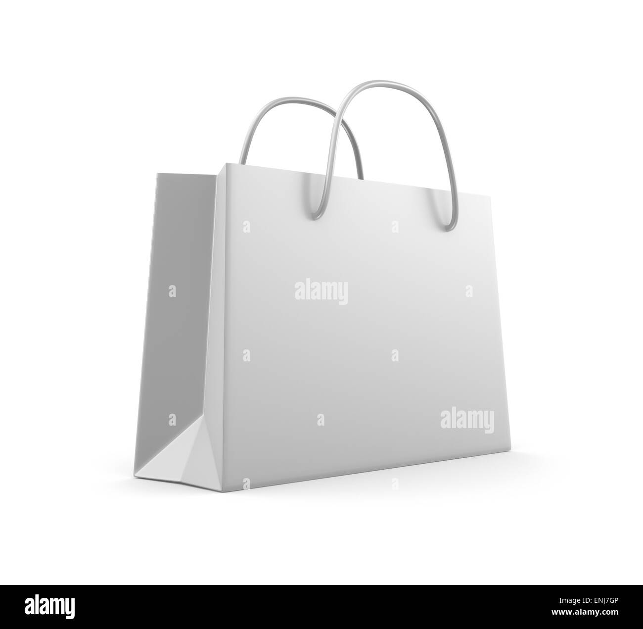 Sac shopping blanc classique. Isolated on white Banque D'Images