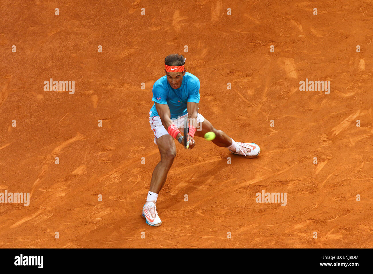 6 mai 2015 - Madrid, Espagne - Madrid, Espagne 06.05.2015. Rafael Nadal bat Steve Johnson en 2ème tour Open de Madrid, 6-4, 6-3 (Image Crédit : © Michael Cullen/Zuma sur le fil) Banque D'Images