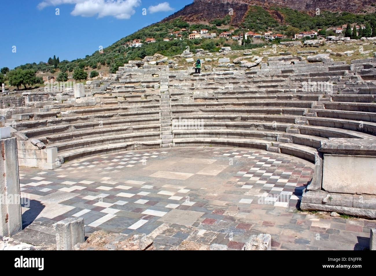 L'Ekklesiasterion (salle d'assemblée) à Petalidi (ancienne), le Pelponnese Messini, Grèce Banque D'Images