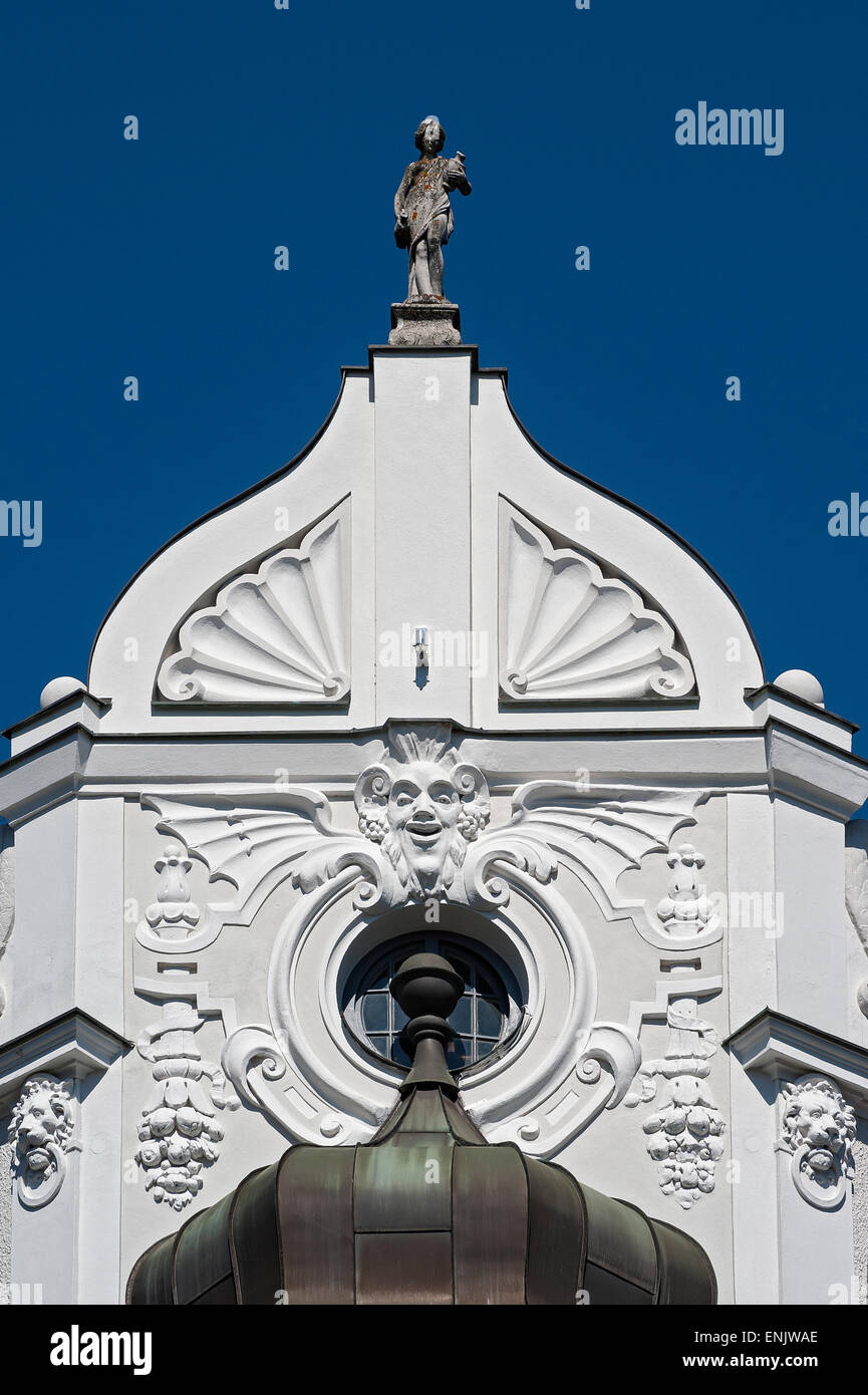 Hôtel particulier façade, Feinkost Käfer, Munich, Haute-Bavière, Bavière, Allemagne Banque D'Images