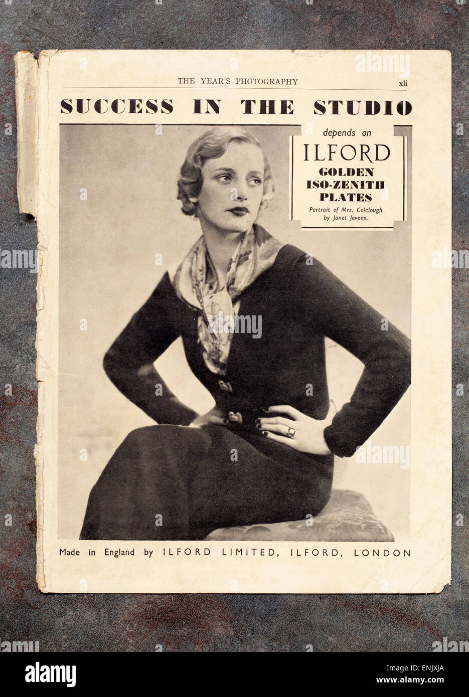 Dans les années 30, la publicité Vintage Photography Magazine Banque D'Images