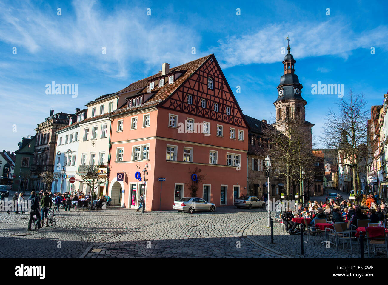 Place de la ville dans le centre de Kulmbach, Haute-Franconie, Bavaria, Germany, Europe Banque D'Images