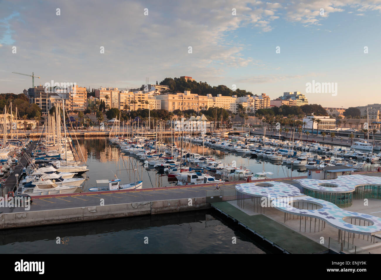 Son port de Carthagène, sur un automne tôt le matin, la région de Murcie, Espagne, Europe Banque D'Images