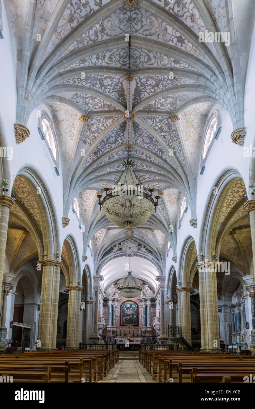 La cathédrale baroque portugais manuélin et église Notre Dame de l'Assomption, Elvas, Alentejo, Portugal Banque D'Images
