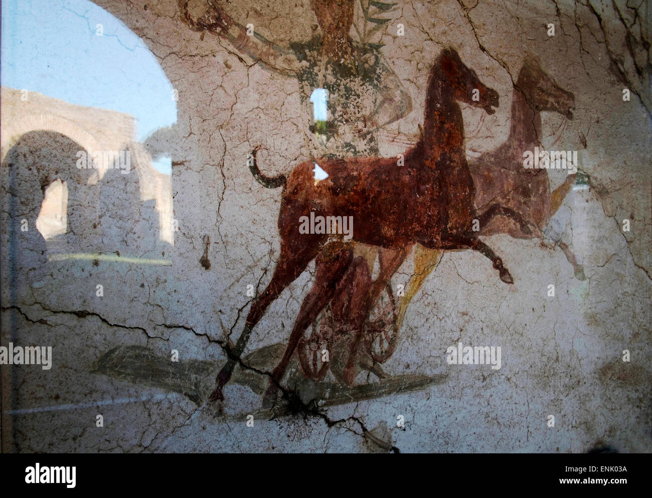 Char romain fresco, Ancienne Ostia (Ostie), Rome, Latium, Italie, Europe Banque D'Images