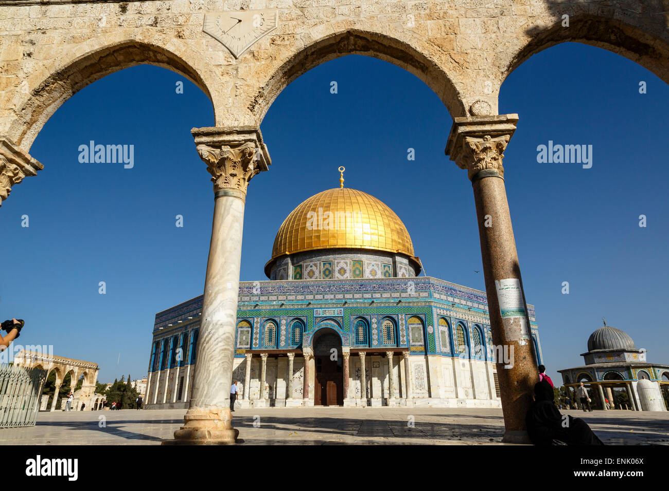 Dôme du rocher sur le Mont du temple, mosquée, UNESCO World Heritage Site, Jérusalem, Israël, Moyen Orient Banque D'Images