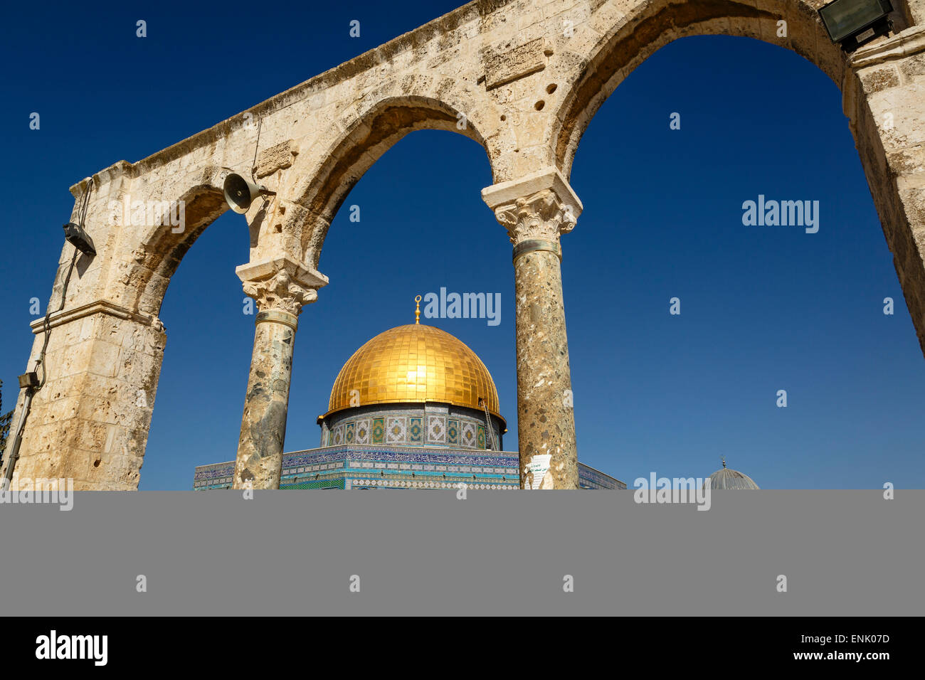 Dôme du rocher sur le Mont du temple, mosquée, UNESCO World Heritage Site, Jérusalem, Israël, Moyen Orient Banque D'Images