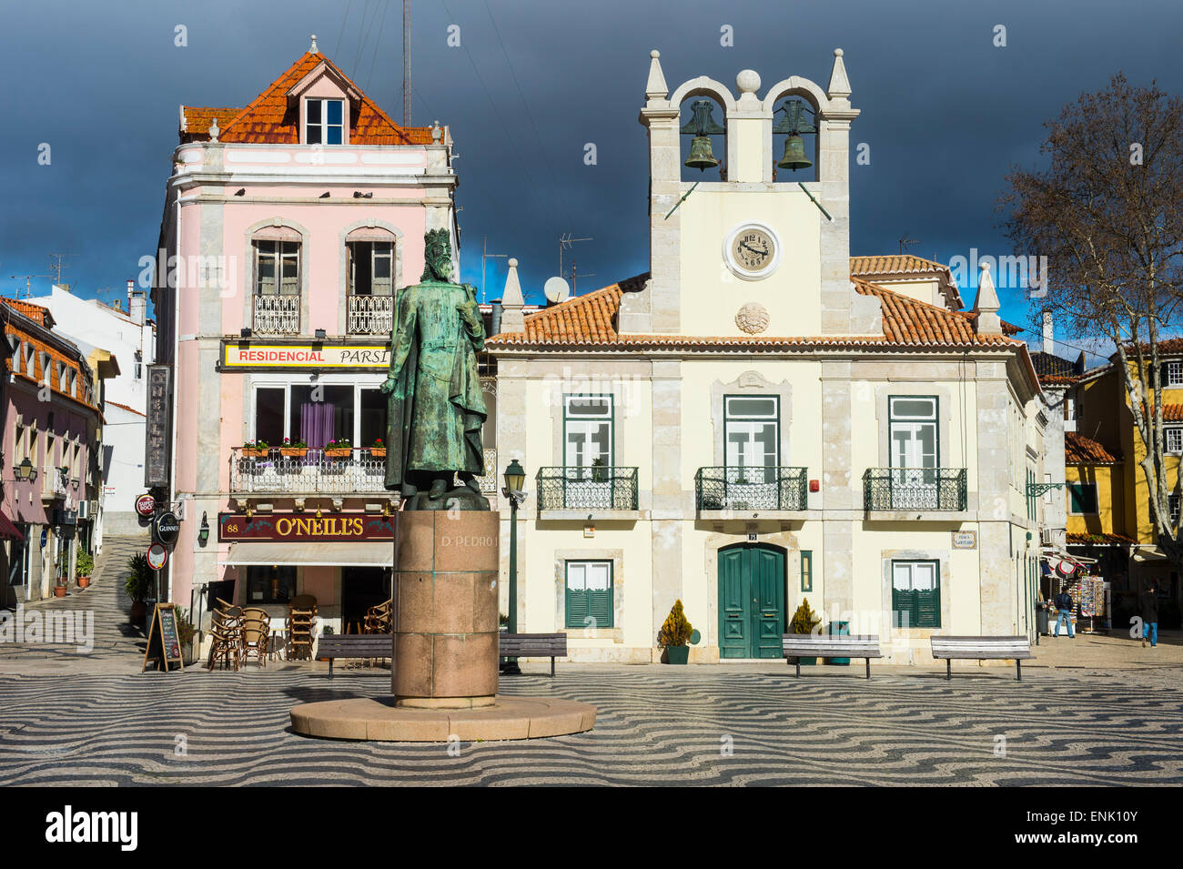 Passeio front Dom Luis, dans la station balnéaire de Cascais, Portugal, Europe Banque D'Images