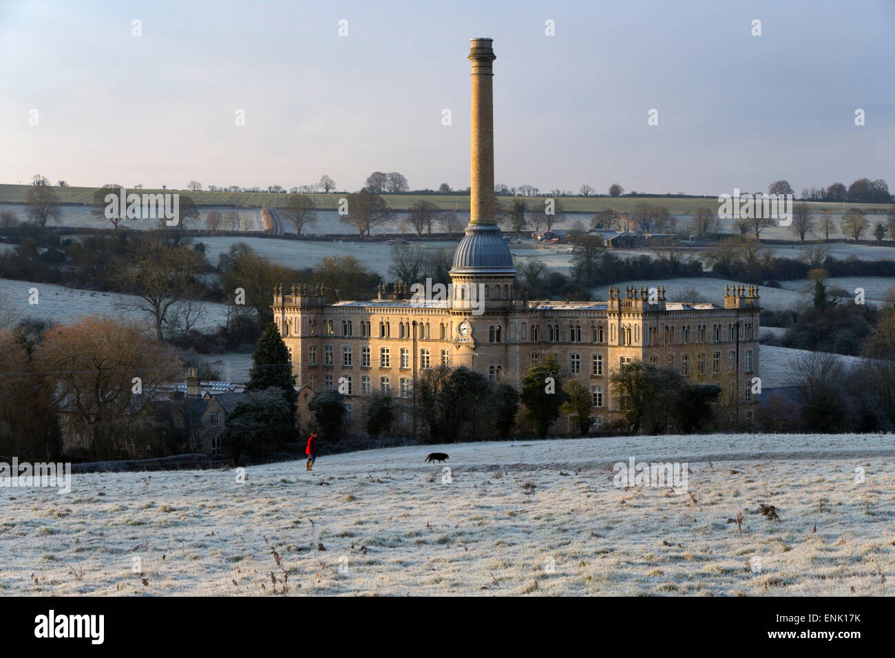 Bliss Mill de matin givre, Cotswolds, Chipping Norton, Oxfordshire, Angleterre, Royaume-Uni, Europe Banque D'Images