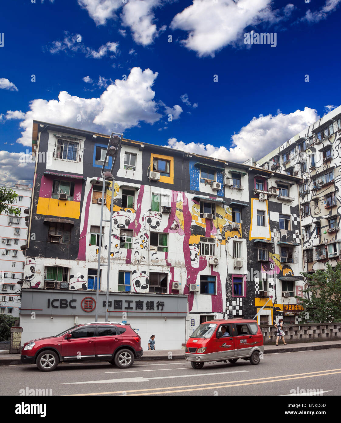 CHONGQING, CHINE - septembre 2, 2014 : Huangjueping Rue Graffiti à Chongqing, Chine, le 2 septembre 2014. Banque D'Images