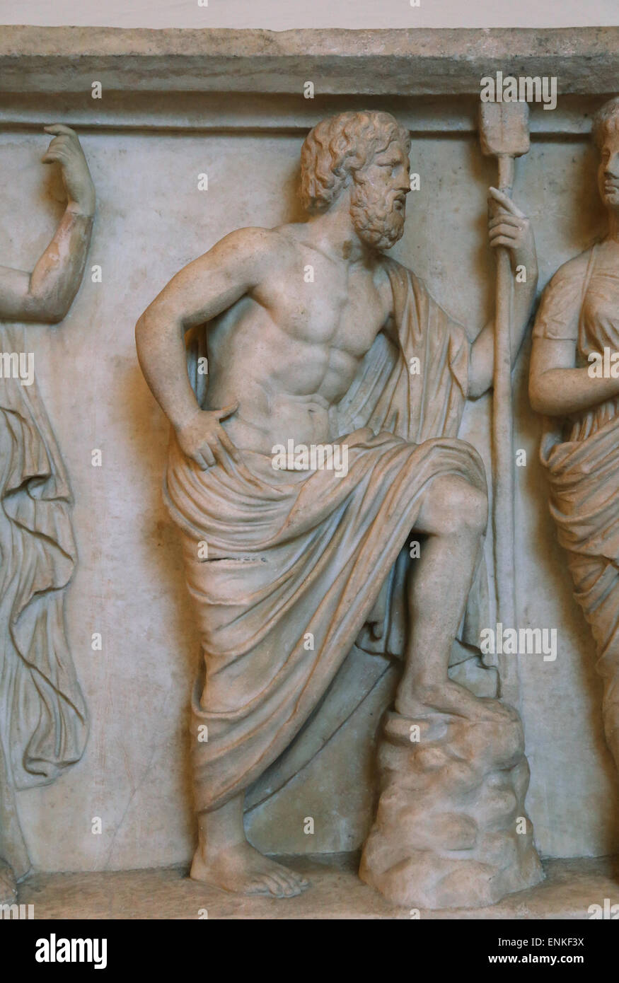 L'art romain Neptune. Le soulagement. Musée National Romain. Palazzo Altemps. Rome. L'Italie. Banque D'Images