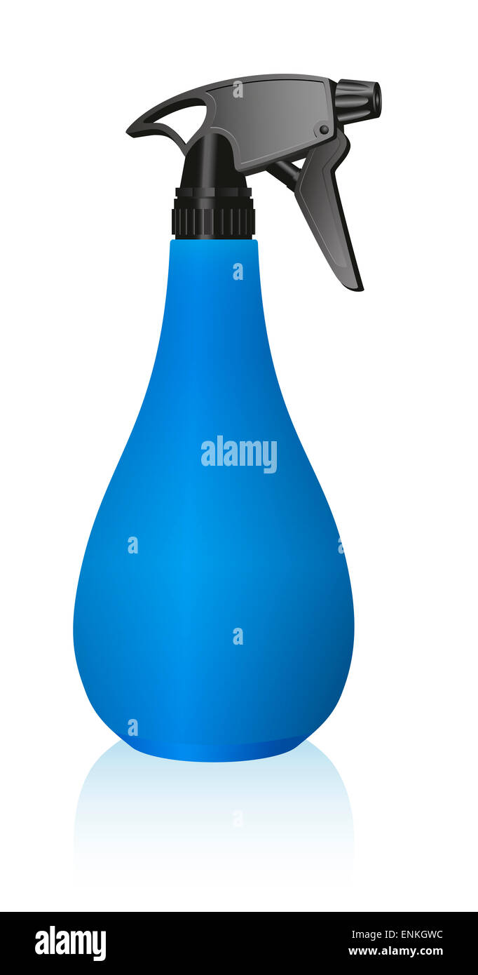 Vaporisateur avec blue corpus pour liquides et une pompe noire. Banque D'Images