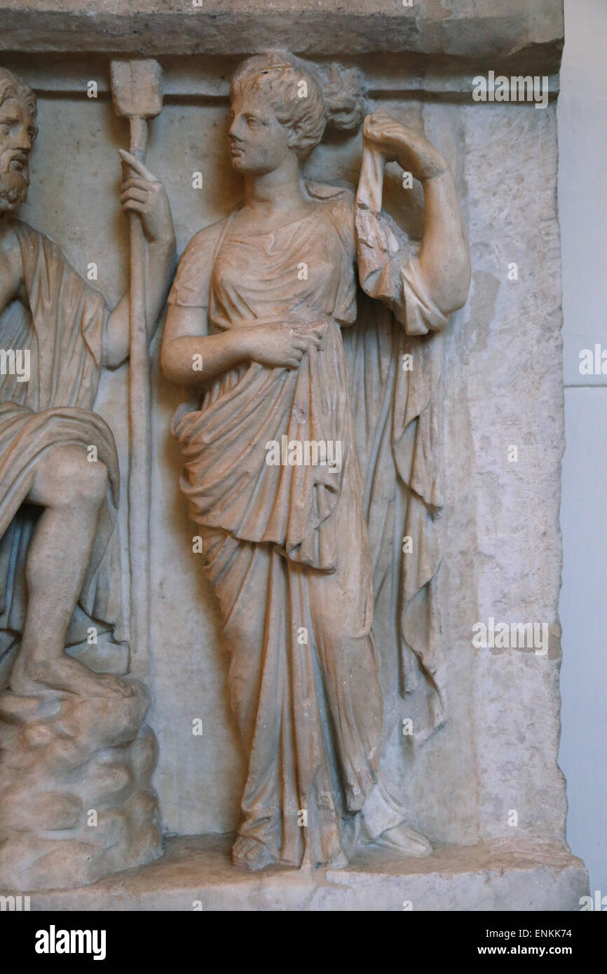 L'art romain Amphitrite. Le soulagement. Musée National Romain. Palazzo Altemps. Rome. L'Italie. Banque D'Images