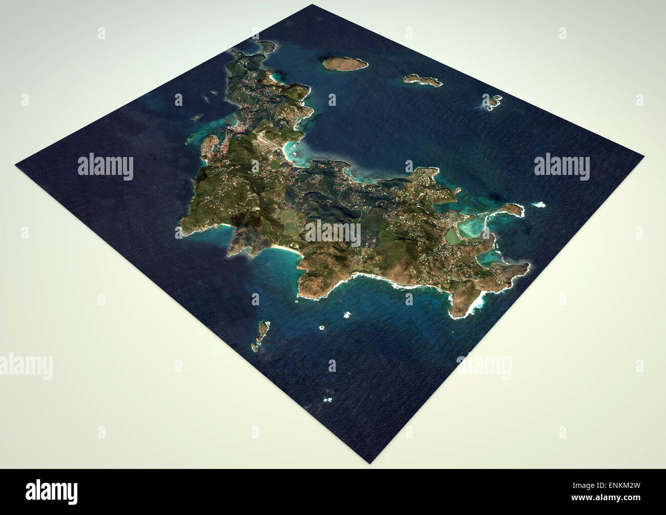 La section 3d de l'île de St Barth vue Carte. Élément de cette image sont meublées par la NASA Banque D'Images