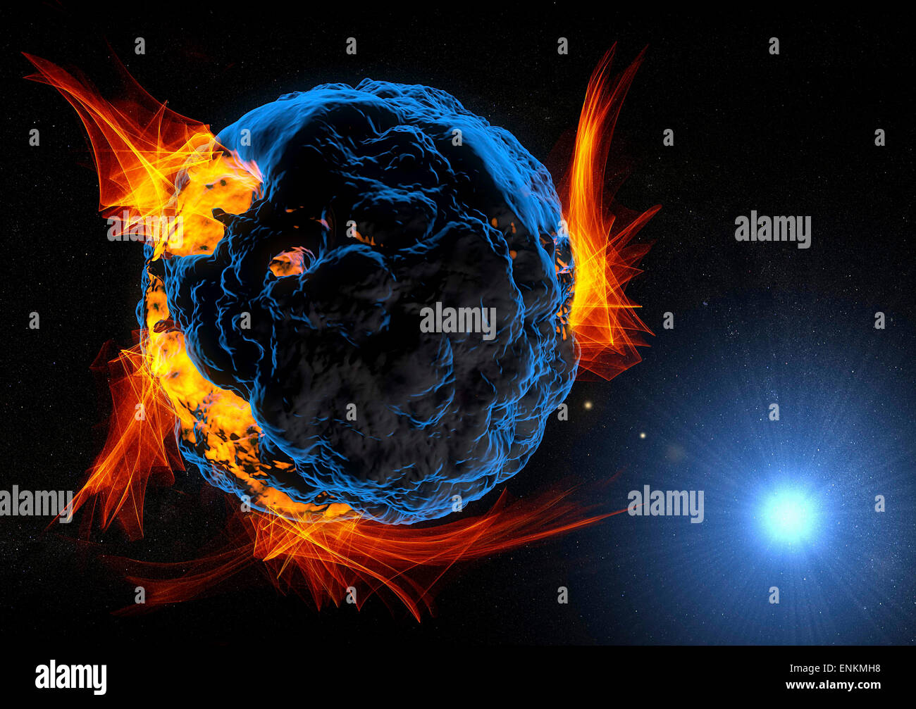 Explosion dans l'espace abstrait lumineux Banque D'Images