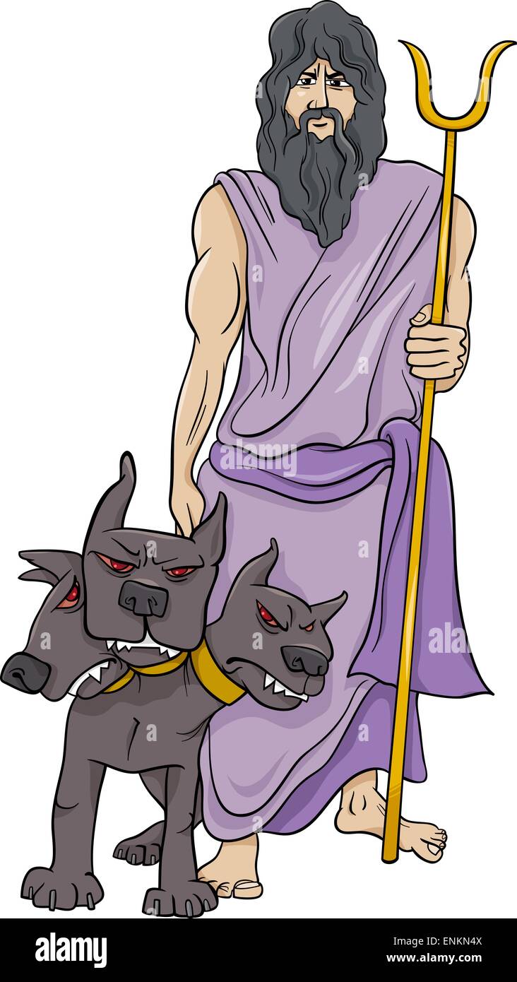 Cartoon Illustration de dieu grec Hadès mythologique Illustration de Vecteur