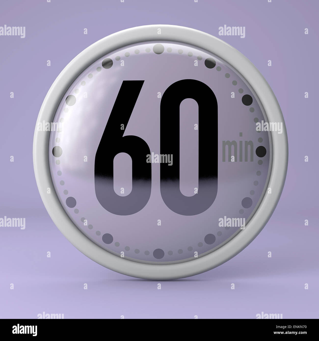 60 secondes chrono réveil sur fond violet Banque D'Images