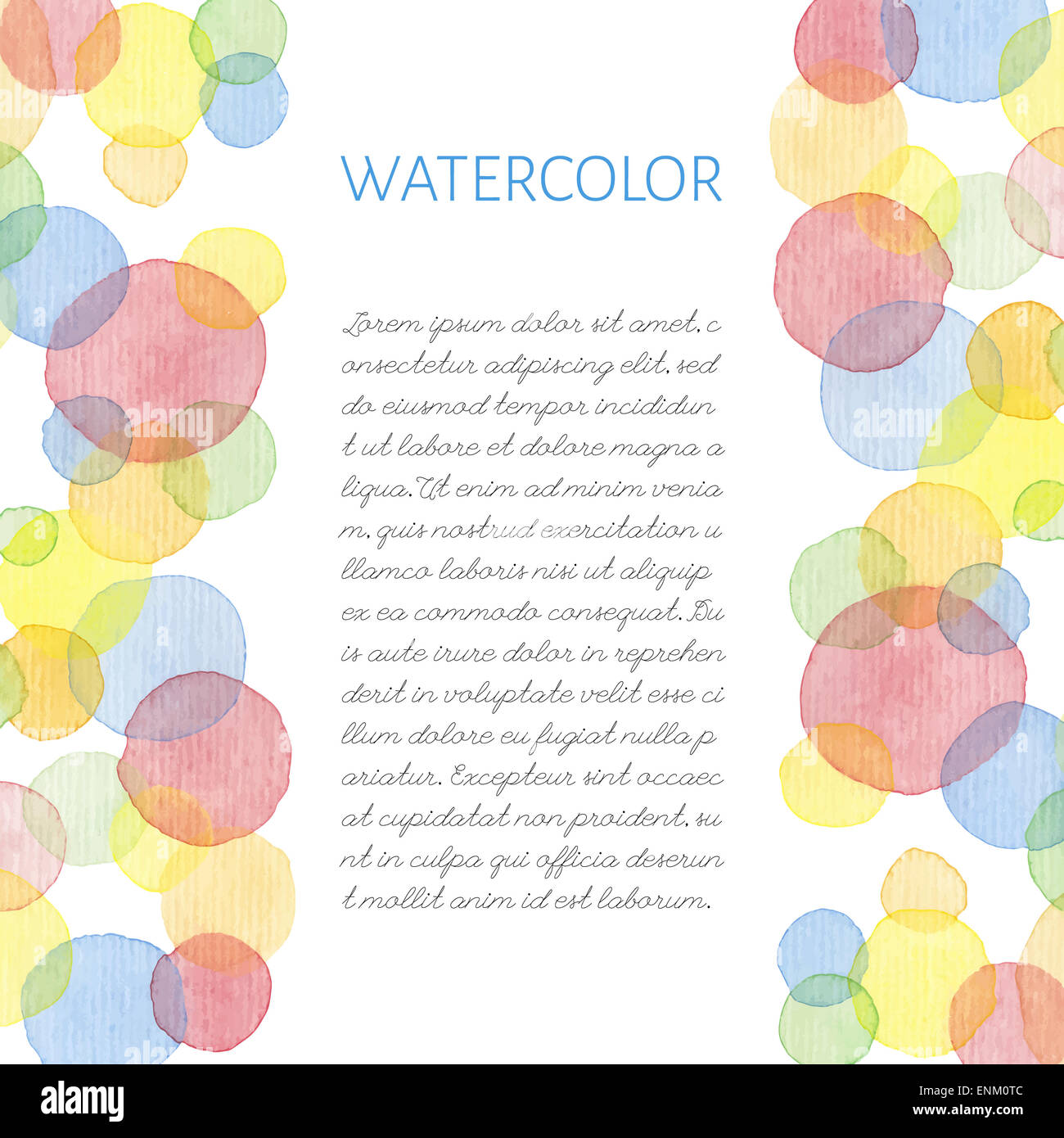 Carte de couleurs d'eau peinte à la main Banque D'Images