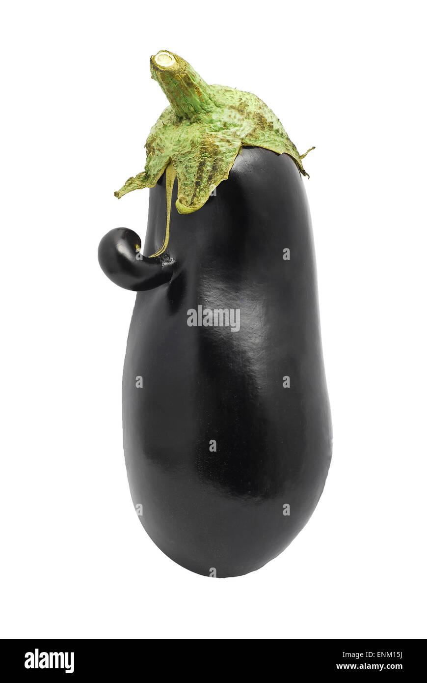 Funny aubergine isolated on white Banque D'Images