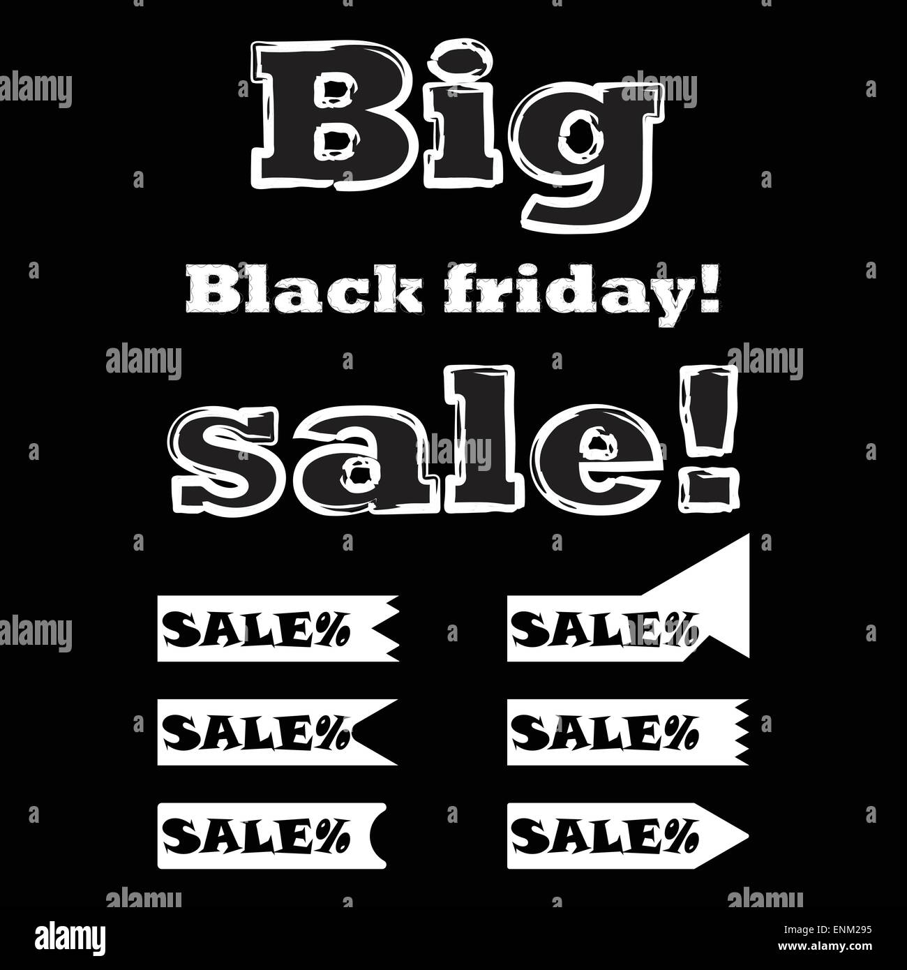 Grosse vente sur le black friday. Design de bannières avec blanc tags. Vector illustration. Illustration de Vecteur