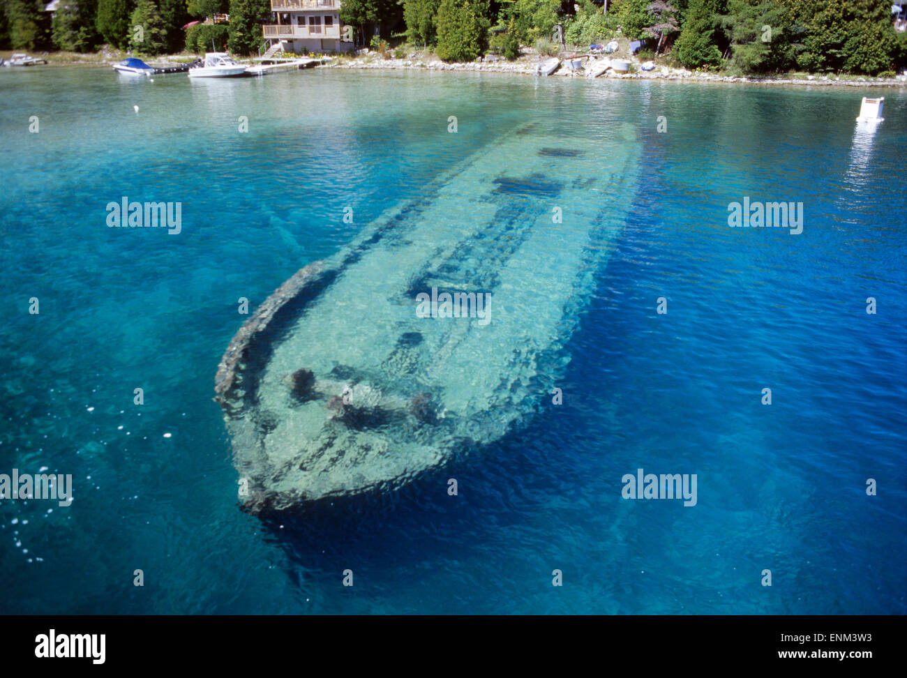 Amérique du Nord, le Canada, l'Ontario, les Grands Lacs, la baie Georgienne, Tobermory, Big Tub, épave goélette Concours Banque D'Images