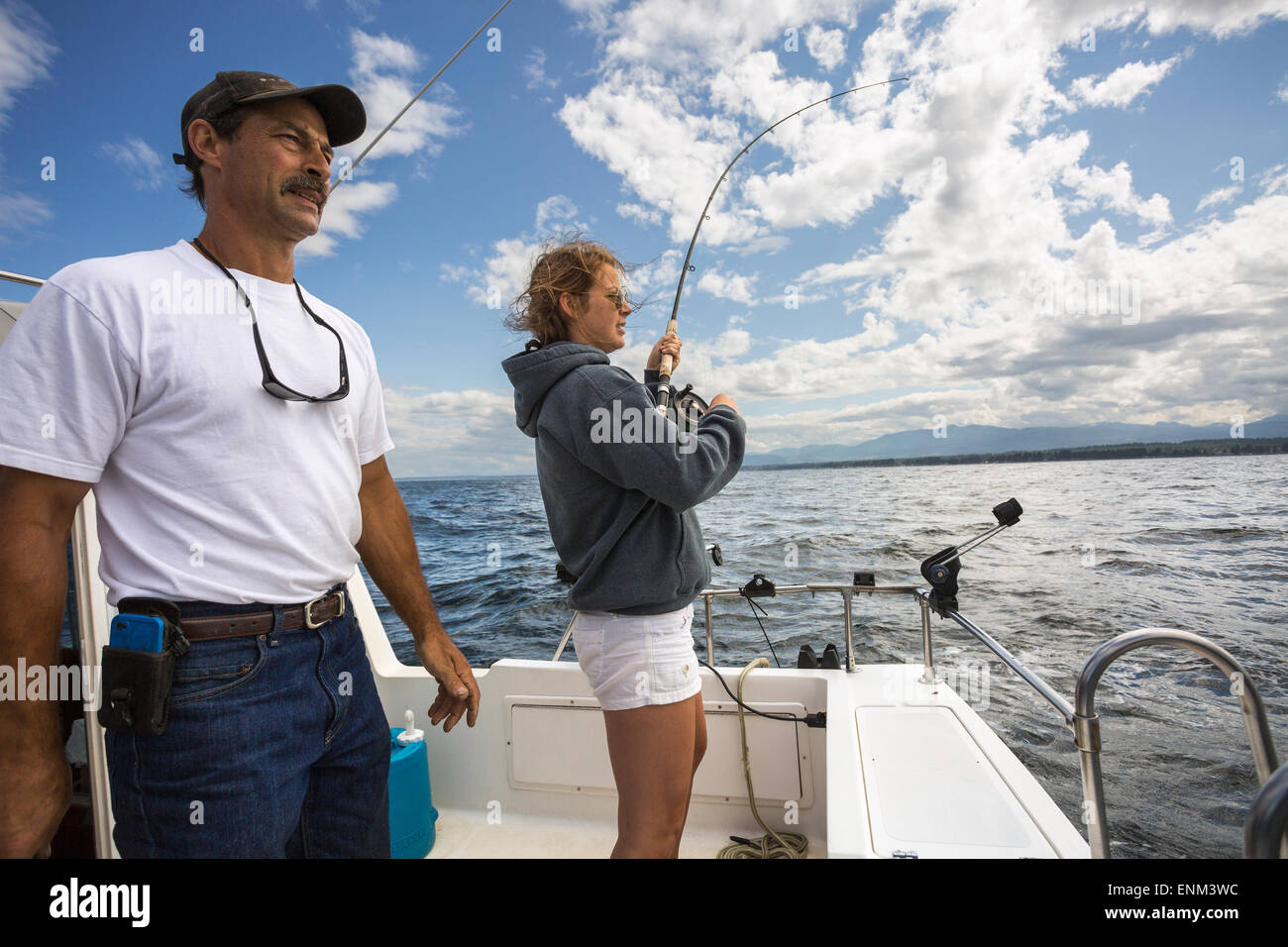 Amérique du Nord, Canada, Colombie-Britannique, île de Vancouver, la pêche au saumon Banque D'Images