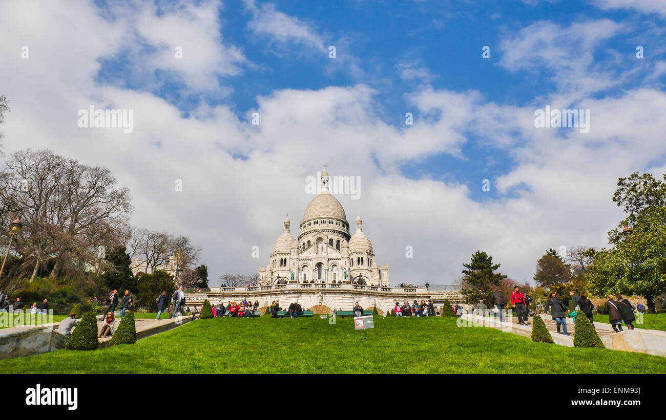 La basilique du Sacré-Cœur de Montmartre-Paris Banque D'Images