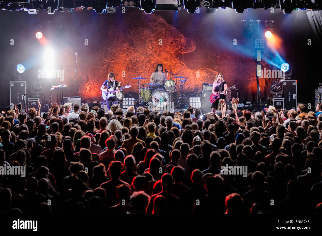 Sleater-Kinney de jouer un concert au Commodore Ballroom à Vancouver, C.-B., le 6 mai 2015 Banque D'Images