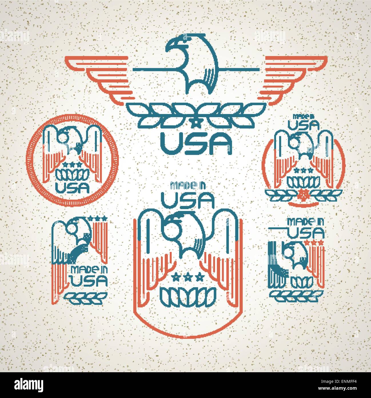 Autocollant Vinyle Aigle Patriotique USA - Fabriqué Aux États-Unis, Finition Brillante, Pour Véhicule Ou Mur