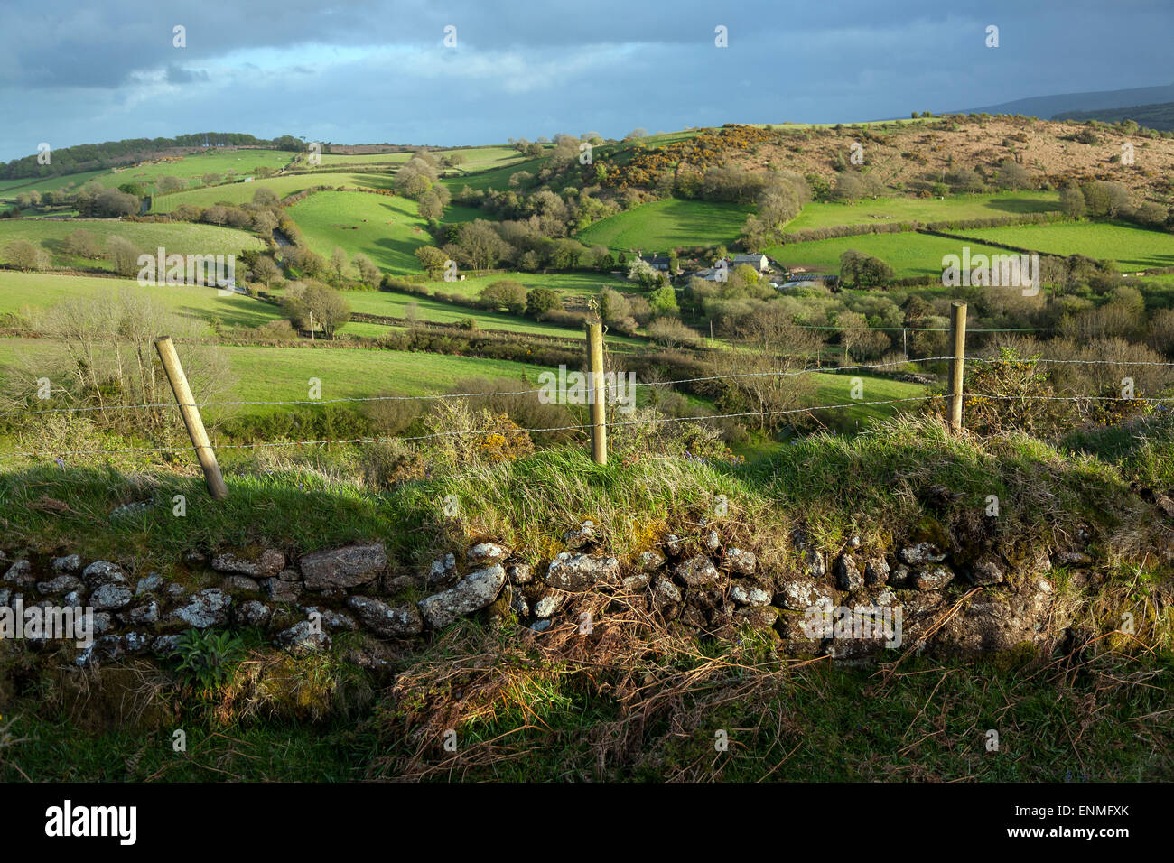 Ferme sur la lande Dartmoor National Park,ferme sur la lande Dartmoor National Park,la bordure orientale de Dartmoor, à environ cinq milles e Banque D'Images