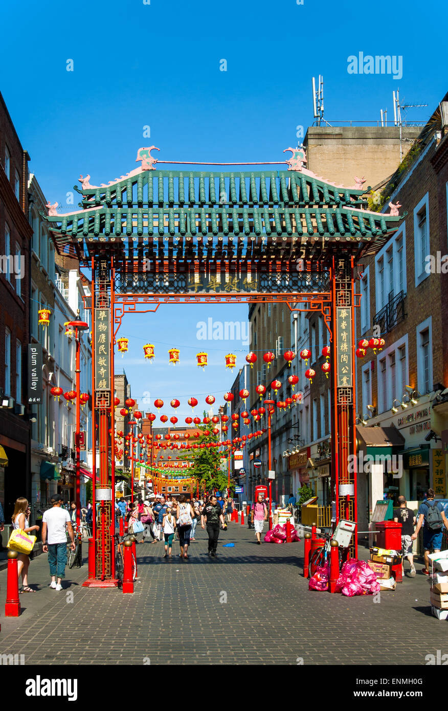 Londres, Royaume-Uni - 24 juillet 2014 : l'entrée principale de Chinatown à Londres en jour de travail normal Banque D'Images