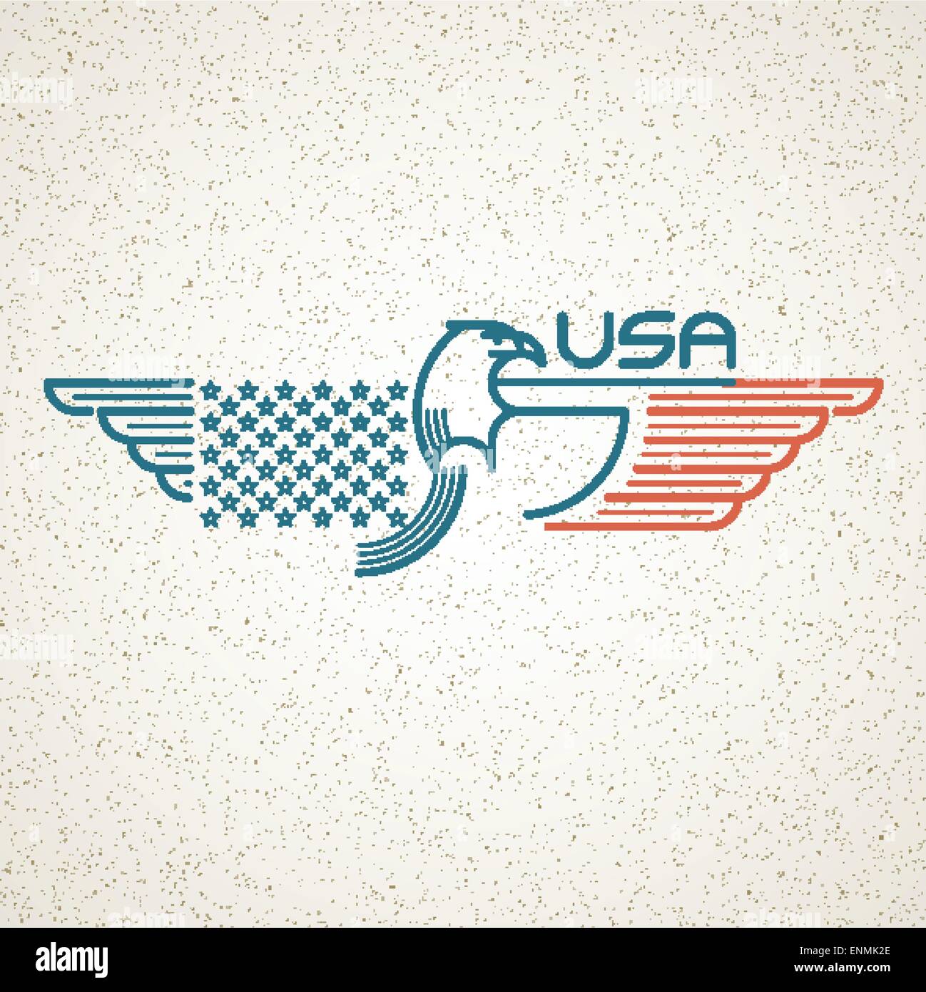 T-shirt Vintage Années 80 Bleu Spread Eagle University - Taille S, Fabriqué USA - Occasion Très Bon état