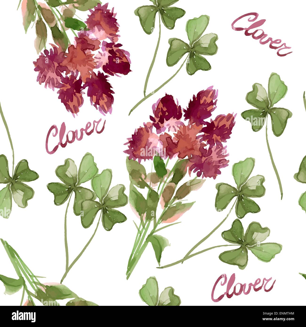 Motif floral fleurs de trèfle (Trifolium pratense) et Motifs victorien. La texture pour le Web, Print, Papier peint, Don Wrappin Illustration de Vecteur