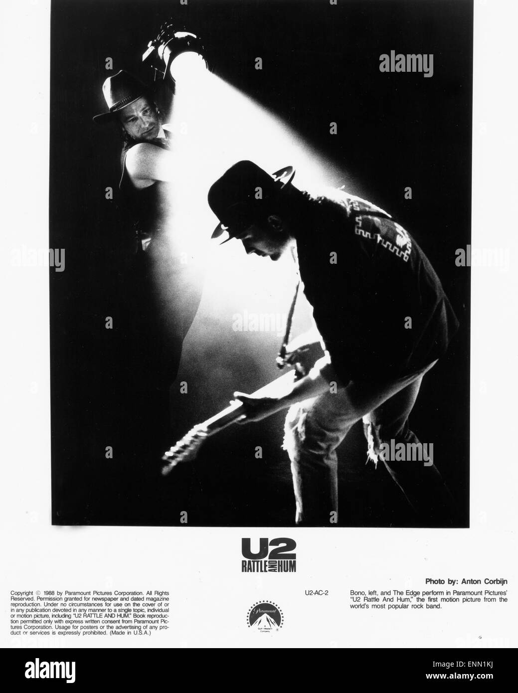 U2 Rattle et Hum, USA 1988, Regie : Phil Joanou, acteurs : groupe U2 (Bono Vox / Paul David Hewson /, le bord / David Howell E Banque D'Images