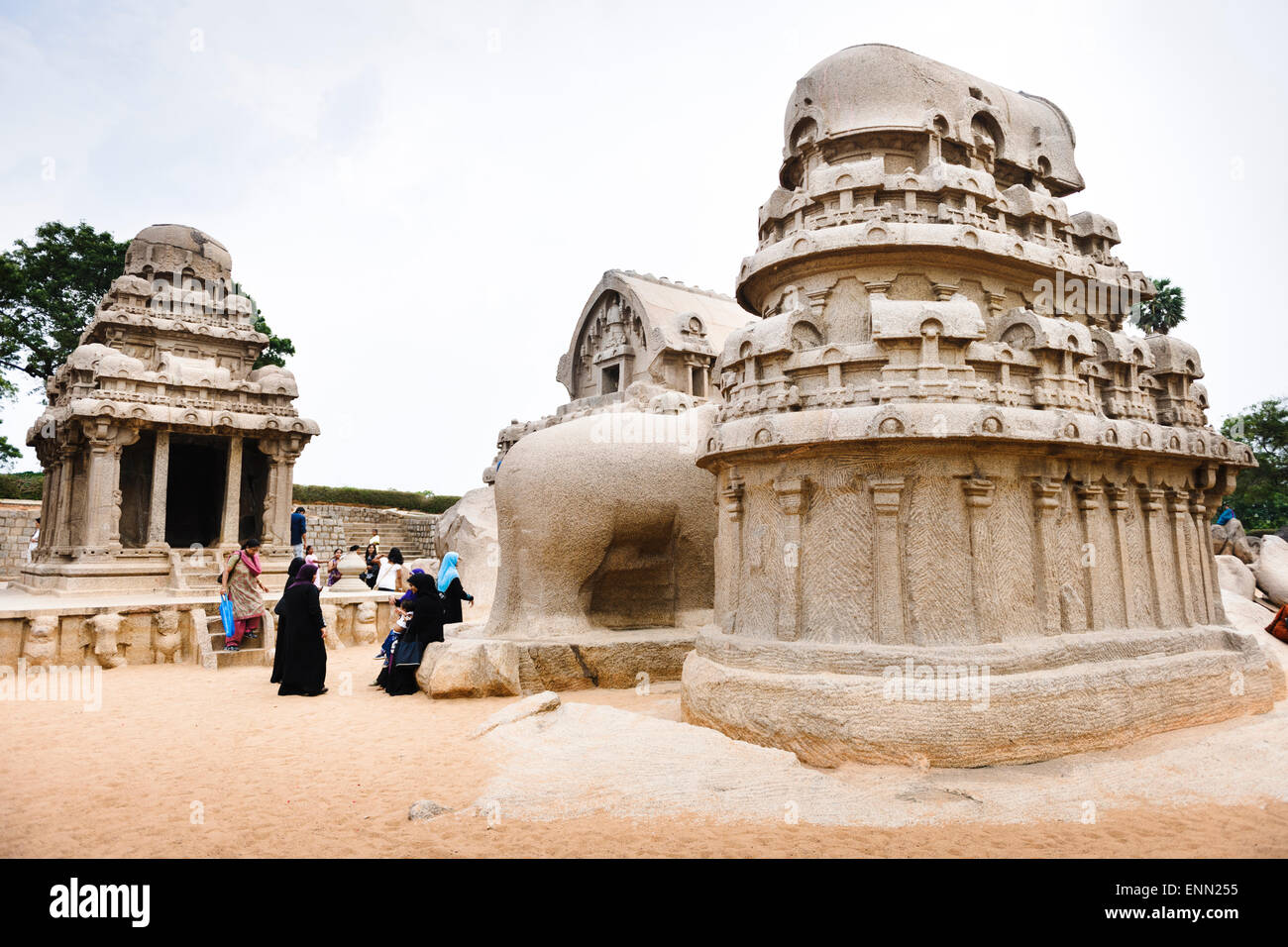 Cinq Rathas, Mamallapuram. Banque D'Images
