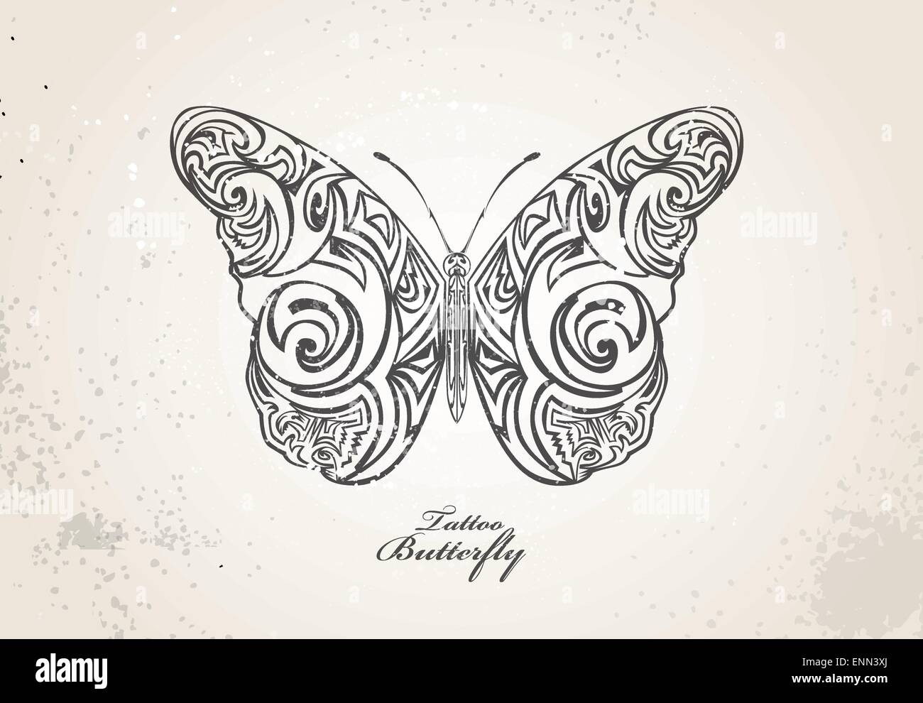 Papillon Tribal Illustration de Vecteur