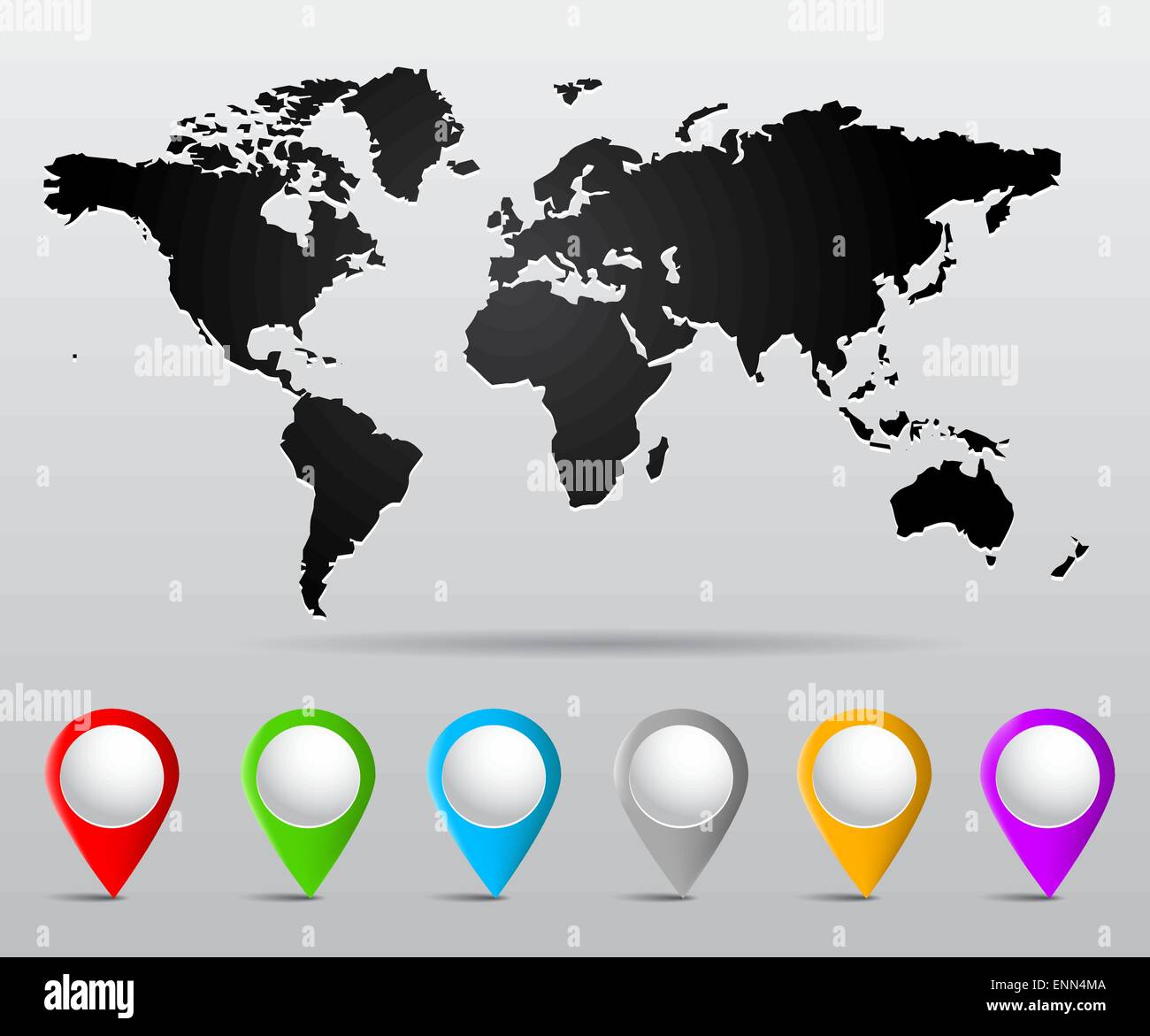 Carte du monde avec les axes Illustration de Vecteur