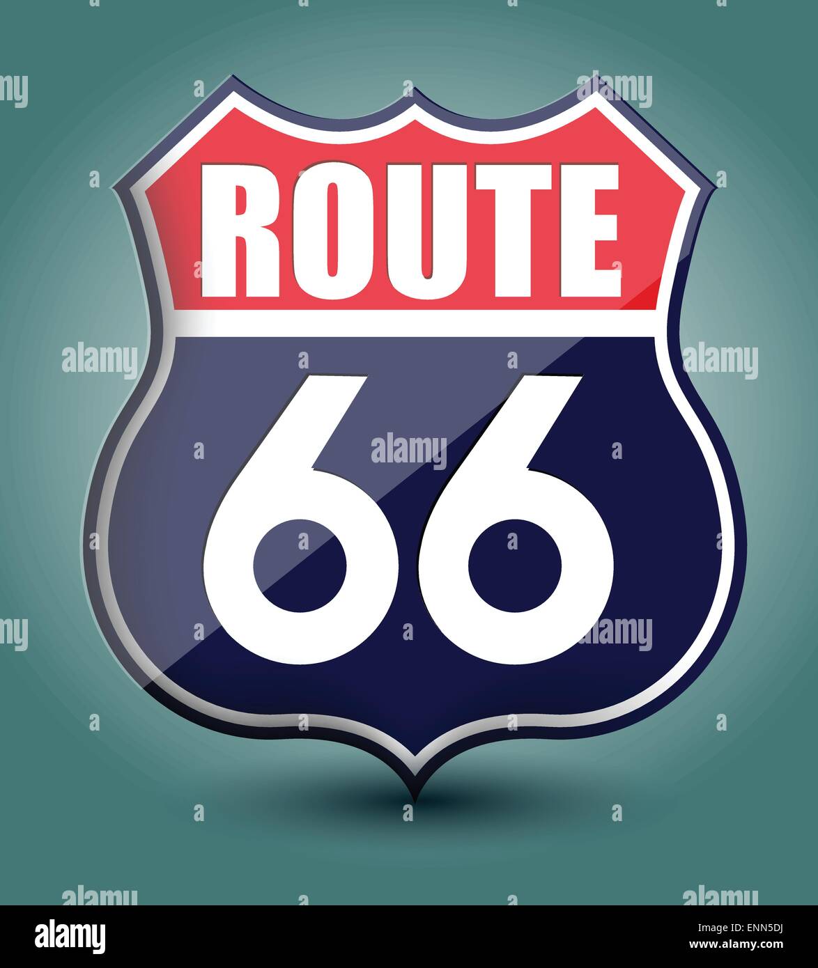 Panneau routier route 66 Banque d'images vectorielles Alamy
