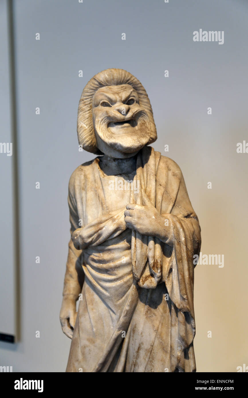 Statue en marbre d'un acteur. Romain, époque impériale. 1er-2e siècle. Vieil Homme de comédie. Metropolitan Museum. Dans l'USA. Banque D'Images