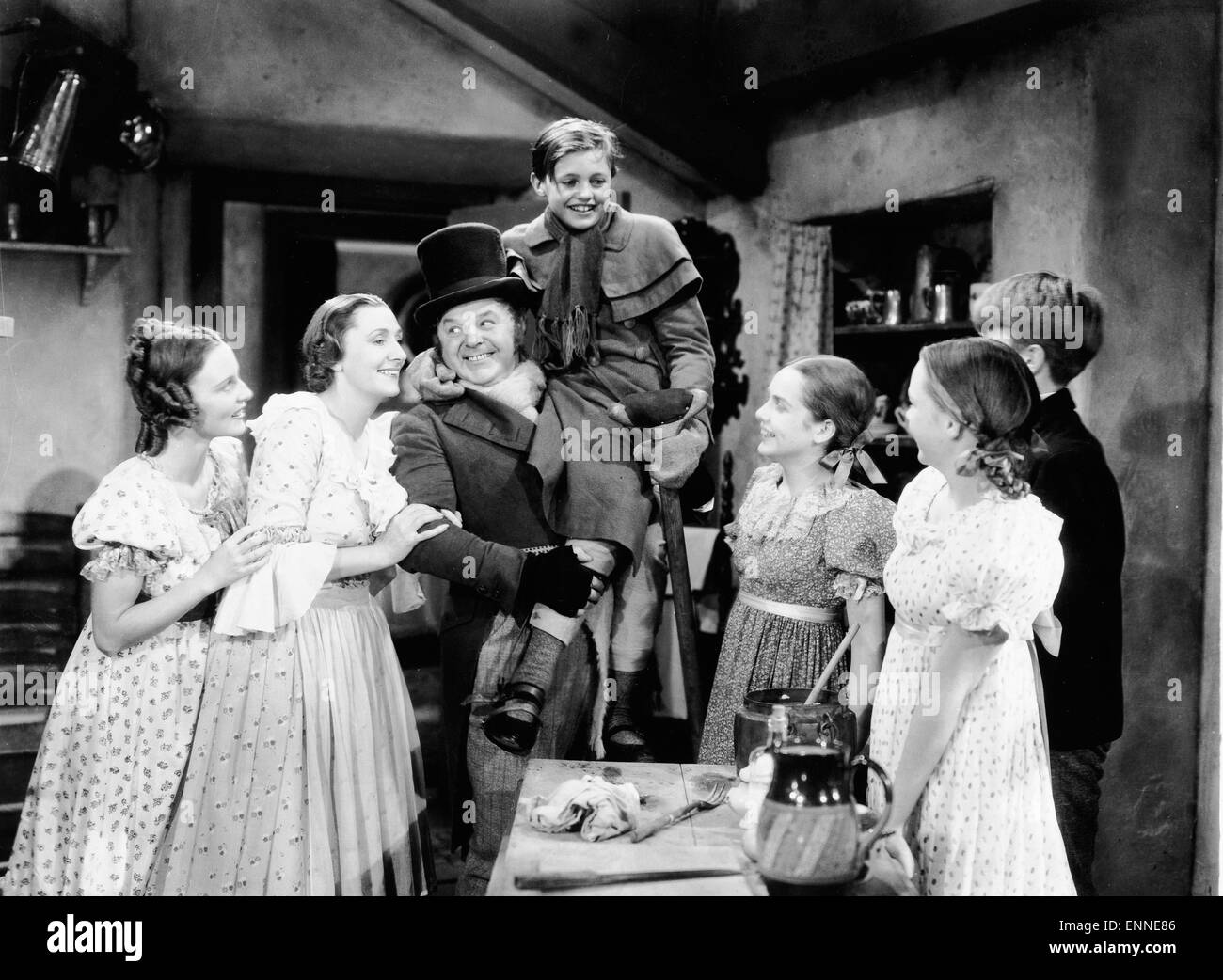 Un Chant de Noël, USA 1938, Regie : Edwin L. Marin, acteurs : Gene Lockhart, Terry Kilburn, Ann Rutherford, Kathleen Lockhart, Banque D'Images