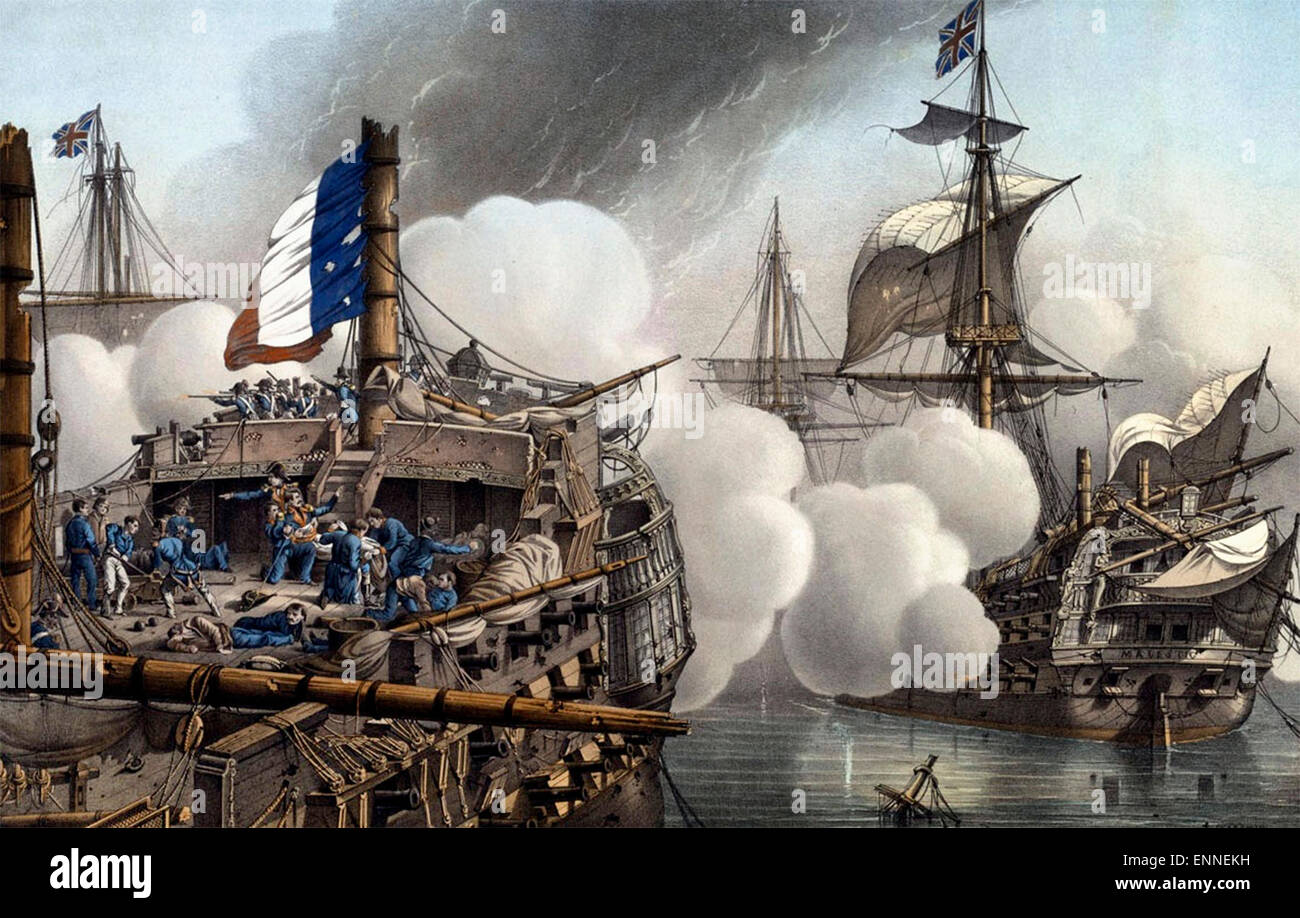 La célèbre navires . Le Combat d'Aboukir Orénoque , ( 1 août 1798 ) La bataille du Nil (également connu sous le nom de la bataille d'Aboukir Bay, en français comme la Bataille d'Aboukir Banque D'Images