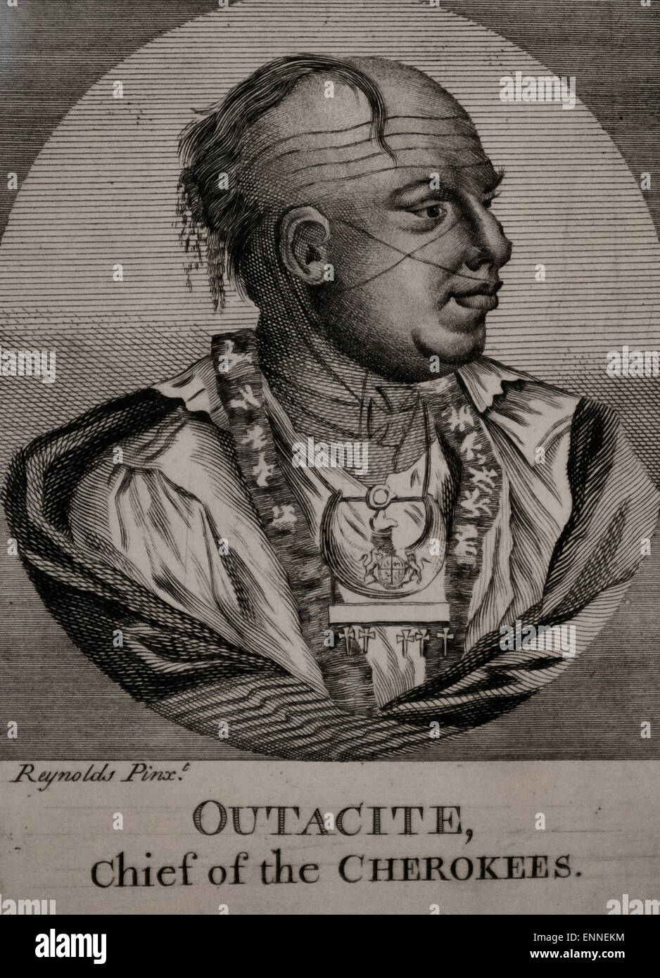Ostenaco (Outacite) 1762 Artiste non identifié, après Joshua Reynolds Banque D'Images