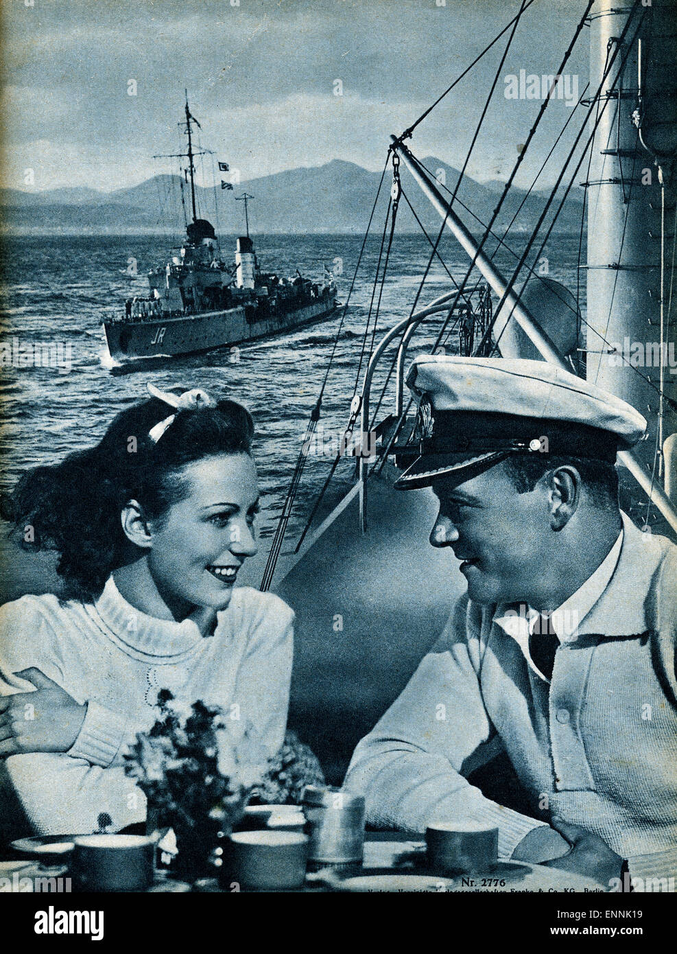 Des Rücktitel Programmhefts «Illustrierter Film Kurier' Nr. 2776 vom Film 'Kameraden auf See' mit Jaspar von Oertzen und Ingebor Banque D'Images