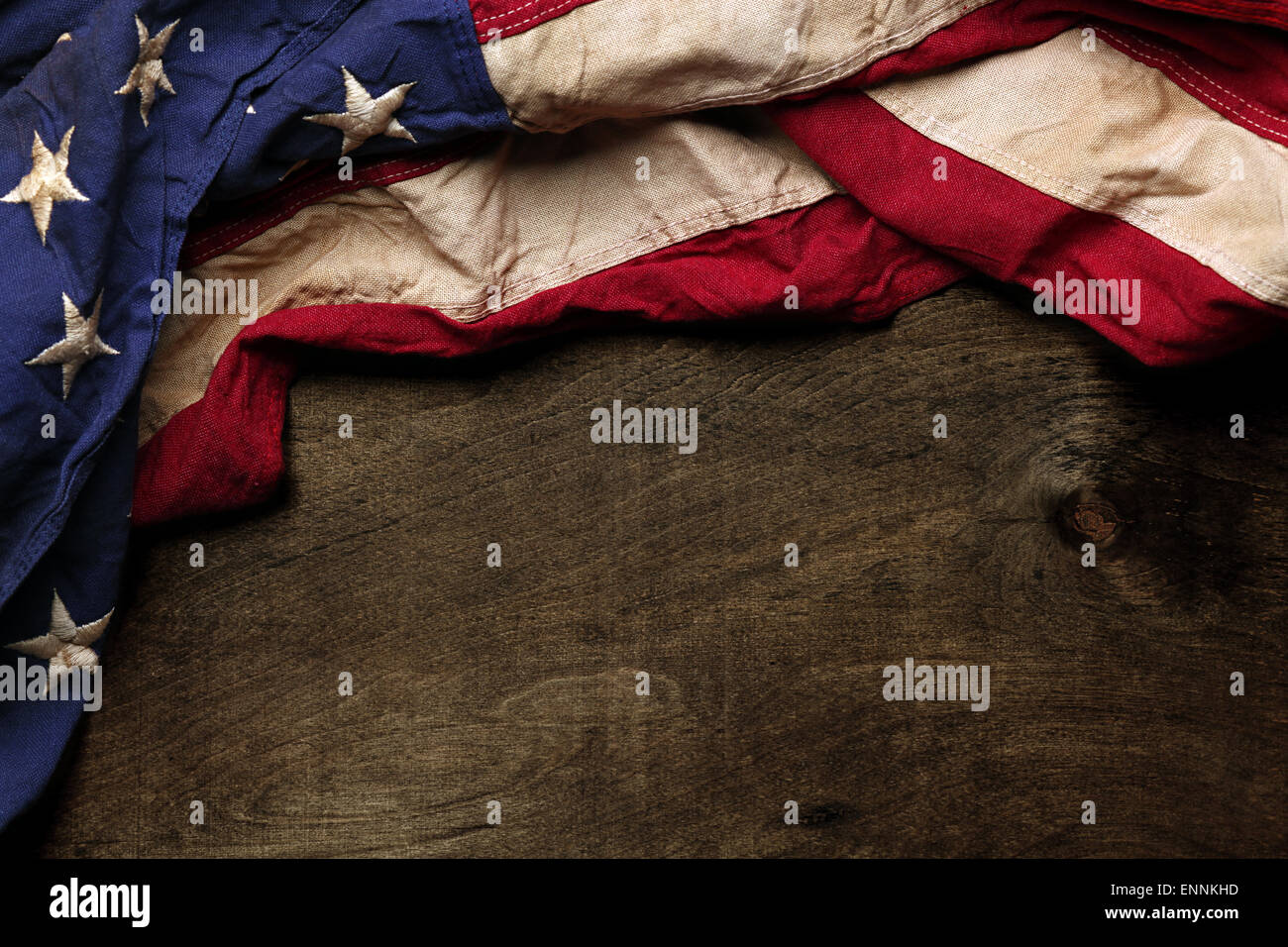 Ancien drapeau américain de fond de Memorial Day ou 4e de Juillet Banque D'Images