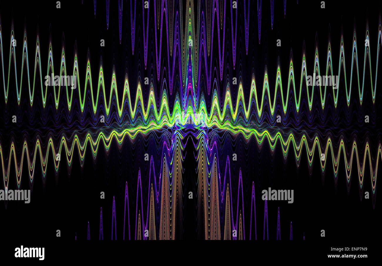 Cobweb whirls abstract swirl sinusoïdale sur la base de l'obscurité. Art Fractal Banque D'Images