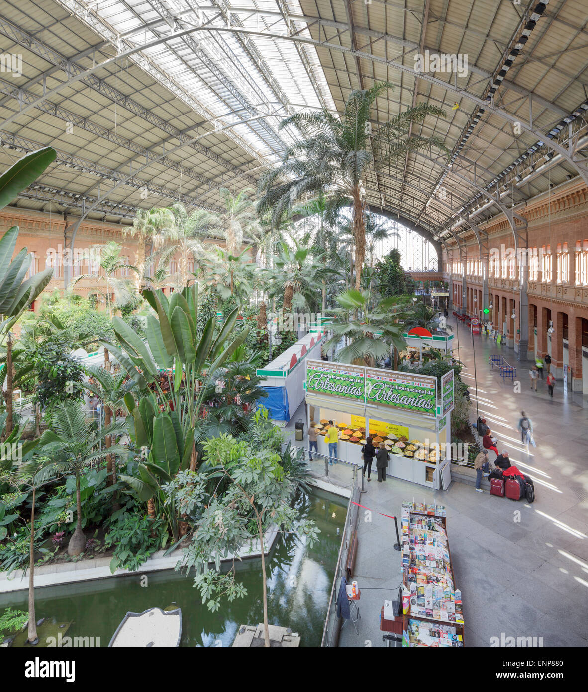 Serre tropicale à la gare d'Atocha, Madrid, Espagne Banque D'Images